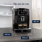 De'Longhi Magnifica ECAM222.20.B, Automatic Coffee Machine with Milk Nozzle, Bean to Cup Espresso Machine with 4 One-Touch Recipes, Soft-Touch Control Panel, 1450W, Black