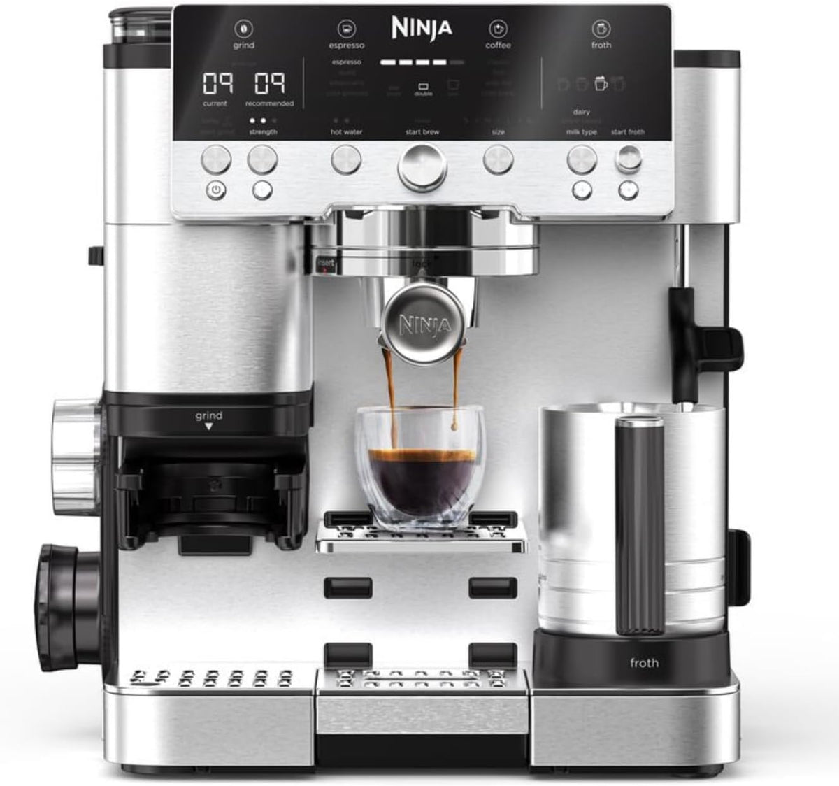 Ninja Luxe Premier 3-in-1 Coffee Machine, Silver ES601UK