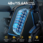 20" Fat Tire Electric Bike for Adults, 48V 15.6Ah Removable Battery, 80KM Range, 7-Speed E-Bike with Dual Suspension - image 8