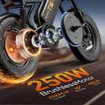Fat Tire Electric Bike for Adults, 48V 13Ah Removable Battery, 250W Brushless Motor E-Bike with Dual Suspension - image 2