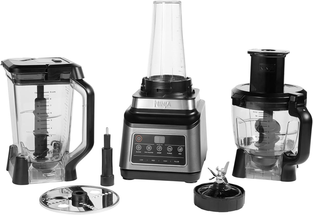 Ninja 3-in-1 Food Processor & Blender with Auto-iQ, Black BN800UK