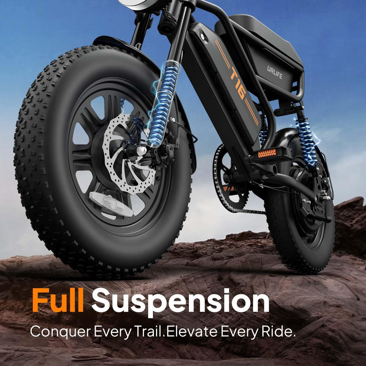 Fat Tire Electric Bike for Adults, 48V 13Ah Removable Battery, 250W Brushless Motor E-Bike with Dual Suspension - image 8