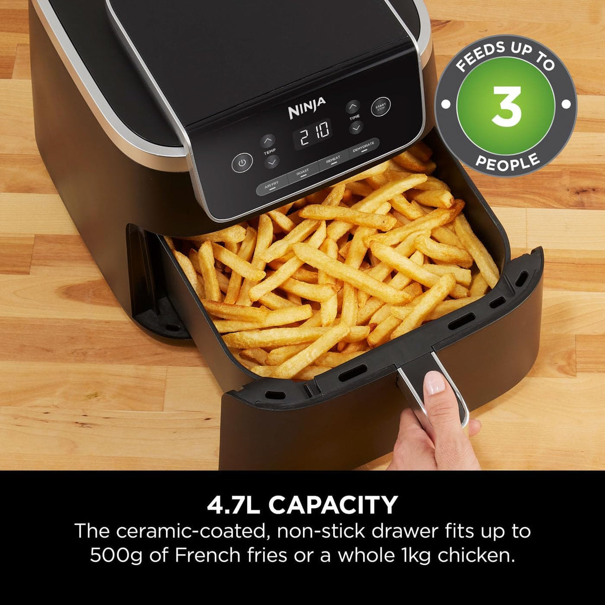 Ninja 4.7L Air Fryer Pro, Black, AF140UK