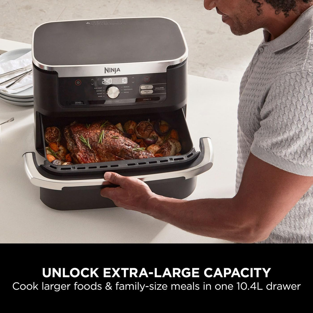 Ninja Foodi FlexDrawer 7-in-1 Air Fryer, Dual Zone, Black AF500UK