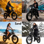 Electric Mountain Bike for Adults, 48V 18.2Ah Removable Battery, 250W Motor E-Bike, 7-Speed Fat Tire Bicycle - image 8