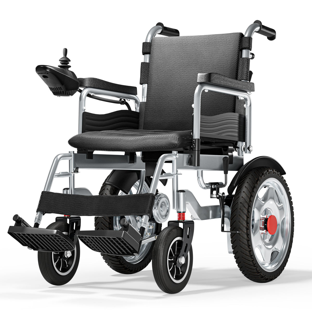 Lightweight Foldable Electric Wheelchair for Adults, 25+ Mile Travel Range, Portable Power Chair, Durable Alloy Frame