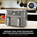 Ninja MAX Dual Zone 9.5L Air Fryer, 2 Drawers, Gunmetal DZ400UK