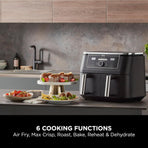 Ninja Foodi MAX Dual Zone 9.5L Air Fryer, 2 Drawers, Black AF400UK