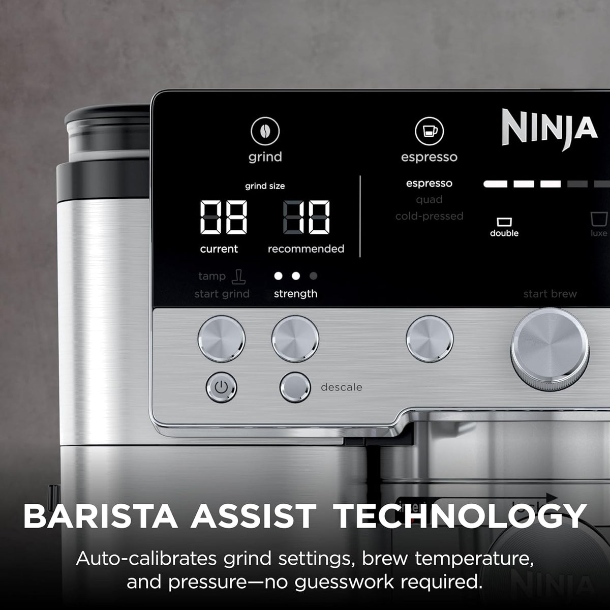 Ninja Luxe Premier 3-in-1 Coffee Machine, Silver ES601UK