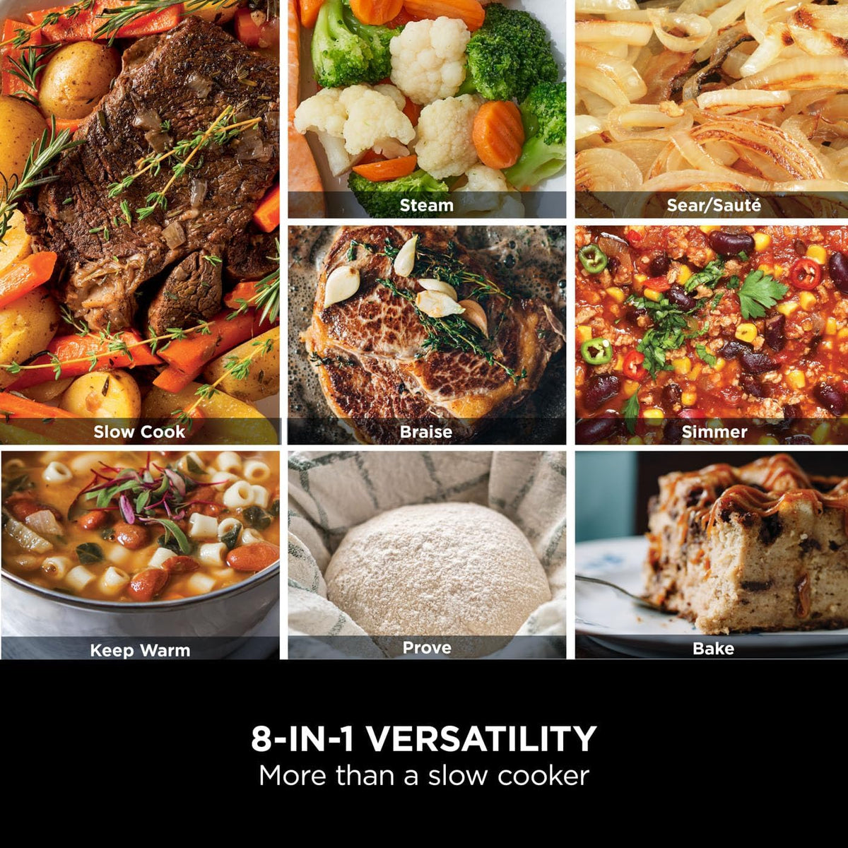 Ninja Foodi PossibleCooker, 8-in-1 8L Slow Cooker, Sea Salt Grey MC1001UK