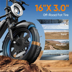 Fat Tire Electric Bike for Adults, 48V 13Ah Removable Battery, 250W Brushless Motor E-Bike with Dual Suspension - image 5