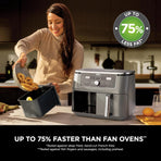 Ninja MAX Dual Zone 9.5L Air Fryer, 2 Drawers, Gunmetal DZ400UK