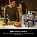 Ninja MAX Dual Zone 9.5L Air Fryer, 2 Drawers, Gunmetal DZ400UK
