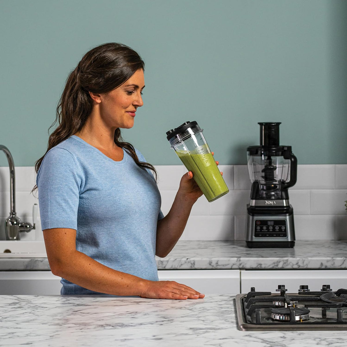 Ninja 3-in-1 Food Processor & Blender with Auto-iQ, Black BN800UK