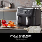 Ninja Foodi MAX Dual Zone 9.5L Air Fryer, 2 Drawers, Black AF400UK