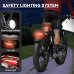 Electric Bicycle with Dual Motor Assist, Removable 52V Battery, 7-Speed Gears, 24-Inch Fat Tires - image 5