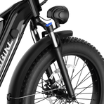 750W Electric Fat Tire Bike with 48V Battery, Hydraulic Disc Brakes & Front Basket - image 5